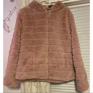 Rue21 Pink Fuzzy Zip-up Jacket